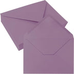 50 Pack 5x7 Envelopes Letter Size, Purple A7 Envelopes Self Seal for Wedding Invitation, Envelope 5.4x7.6 for Greeting Cards, Photos, Baby Shower, Graduation, Thank You Cards, Announcements