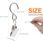 50 Pack Curtain Clip String Hanger Outdoor Indoor Photo Hook Stainless Steel Hook Silver (Silver)