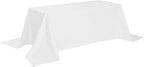 Rectangle Tablecloth 90x156 inch Washable Polyester Fabric Table Cloth for Wedding Party Dining Banquet Decoration（90x156, White）