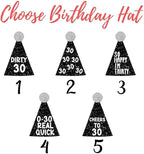 Personalized 50 Pcs Drink Stirrers With Photo Face, Custom Birthday Stir Sticks, 30th - 50th Birthday Party Decorations, 70th 80th 90th Birthday Decor, Pet Birthday Hat Cocktail Sticks DS4
