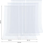 6 Panels White Sheer Tulle Backdrop Curtains for Parties Wedding 30ft x 8ft White Curtain Backdrop for Birthday Party Baby Shower Photos Background Drape(5ft x 8ft, 6 Panels)