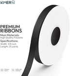 KMER LIFE 3/8 inch x 25 Yards Double Faced Polyester Black Satin Ribbon, Perfect for Gift Wrapping Very Suitable for Weddings Party Hair Bow Invitation Decorations and More