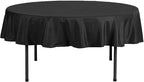 Efavormart Round Tablecloth, 70 Inch Stain & Wrinkle Resistant Washable Table Cloth, Decorative Polyester Fabric Table Cover for Banquet, Wedding, Dining- Black