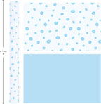 Burymento Blue Lrregular Wave Point Wrapping Paper, Reversible Gold Gift Wrap for Birthday, Valentines, Mothers day, Graduation, Wedding, Fathers day, Baby Shower, Christmas (17in x 16.4ft)