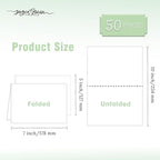 50 Pack 5x7 Blank Cardstock Paper, White Card Stock Bulk, Thick Folded Heavy Cardstock for Thank You Cards, Greeting Cards, Wedding Invitation, Envelopes, DIY Craft Card Making Supplies