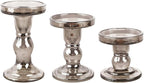 3-Piece Set of Glass Candlestick, Crystal Candlestick Holder Holder and Conical Candle, Christmas Candle Holder Decoration, Family Living Room Wedding Candle Holder (7 Colour)