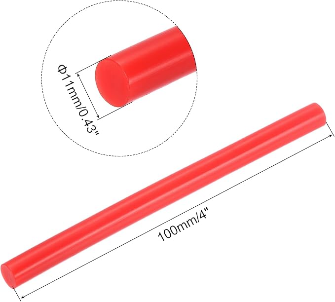 uxcell 20pcs Hot Glue Sticks for Glue Gun 11mm/0.43-inch x 4-inch Mini Hot Melt Adhesive Glue Stick Dark Red