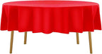 60 inch Round Tablecloth Washable Polyester Table Cloth Decorative Table Cover for Wedding Party Dining Banquet（60 inch,Red）