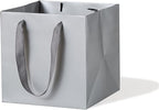Silver Gray Paper Gift Bag 10 in Paper Gift Box Large Square Bottom Kraft Paper Bags with Handles for Wedding Baby Shower Birthday Party (Silver Grey, 10 x 10 x 10 in, 10 CT)
