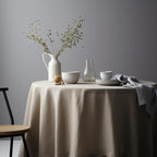 EVERLY 100% Pure Linen Round Tablecloths 70Inch Round Machine Washable Tablecloths for Thanksgiving,Decorative Halloween,Buffet Parties,Picnic,Events,Weddings and Restaurants-Natural Linen