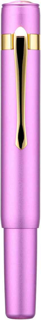 Hongdian M2 Black Forest Mini Fountain Pen, Long Blade Nib & Sleek Shape Aluminium Short Pocket Travel Pen (Lilac Purple)
