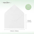 50 Pack 5x7 Envelopes Letter Size, White A7 Envelopes Self Seal for Wedding Invitation, Envelope 5.4x7.6 for Greeting Cards, Photos, Baby Shower, Graduation, Thank You Cards, Announcements