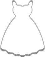 Large Size Dress Shaped Cookie Cutter, Stainless Steel Suspenders Princess Dress Wedding Dress Cookie Cutter, 4.4 Inches