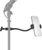 NEEWER BASICS Mic Stand Phone Holder with Flexible Arm, 360° Ball Head Boom Arm Microphone Floor Music Stand Cell Phone Mount Compatible with iPhone Android Samsung Video Recording, MS009