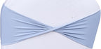 MDS Pack of 25 Spandex Chair Sashes Bows Elastic Stretch Dining Chair Bands Ties Without Slider Buckle Universal fits for Wedding Baby Shower Birthday Party Banquet Event Decoration - Baby Blue