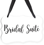 Acrylic Wedding Sign, Ring Bearer Sign, Bridal Suite Decorations, for Rustic Wedding Decor Signs, Acrylic Hanging Signs With Ribbon for Chairs Weddings Reception Decorations and Event Party (White)