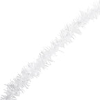 Mandala Crafts White Tinsel Garland - Thin Metallic Foil Glitter Mini Garland for Christmas Tree, Party, Wedding Decor, and Holiday Decorations