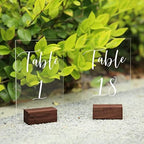 UNIQOOO 20 Pack Place Card Holders | Rustic Walnut Wood Escort Cards Display Stands | Table Number Sign and Photo Stand | Perfect for Retail Shop, Cafe, Home, Wedding, Dinner Party Events Decoration