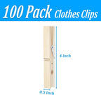 OBTANIM 100 Pack Wooden Clothespins 4 Inch Heavy Duty Clothes Clips for Hanging Clothes Art, Crafts, Photo Outdoor Pictures Displays
