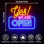 Ineonlife Open Neon Signs,Bright Led Light High Visibility Advertisement Board Electric Display Sign Walls Window Door Bar Shop Coffee Salon Hotel Store(USB Powered/13.4 * 11.8 in)