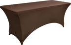 2-Pack 4ft Spandex Table Covers for Rectangular Folding Tables - Wrinkle Resistant Stretch Tight Table Cloths - Ultimate Fitted Table Protector for Parties, Banquet, and Wedding