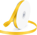 KMER LIFE 3/8" Wide x 50 Yards Yellow Single Faced Polyester Satin Ribbon, Yellow Satin Ribbon Perfect for Wedding Decor, Wreath, Crafts, Gift Wrapping & Other Projects (Yellow)
