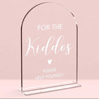 Wedding Sign，For The Kiddos Wedding Sign, Kids Wedding Activities Acrylic Plaque,Please Help Yourself Sign, Wedding Signs For Ceremony And Reception 5 x 7 Inch (White)