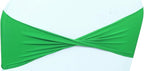 MDS Pack of 10 Spandex Chair Sashes Bows Elastic Stretch Dining Chair Bands Ties Without Slider Buckle Universal fits for Wedding Baby Shower Birthday Party Banquet Event Decoration - Light Green