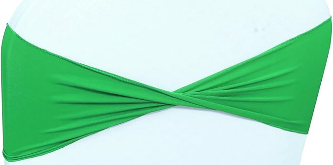 VDS Pack of 25 PCS | Light Green | Spandex Chair Sashes Bows Without Buckle | Stretch Elastic Banquet Universal Folding Chair Band Tie with for Wedding Party Conference Celebration Event Decoration