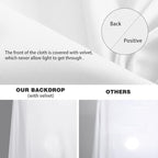 10x12ft White Backdrop for Photography, Polyester White Screen with 4 Clamps for Multiple Occasions