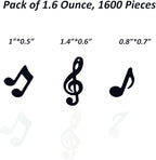 Confetti Musical Notes Sequins Table Musical Clef Cutout Metallic Foil Sprinkles or DIY Music Party Birthday Wedding Engagement Baby Shower Party Decoration Supplies (3 style Black White)