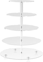 Cupcake Stand for 50 Cupcakes, 5 Tier Cupcake Holder, Clear Round Cupcake Tower, Acrylic Cupcake Stand, Cupcake Display Stand for Party, Wedding, Birthday, Baby Shower, Halloween
