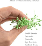HAHIYO 700Pcs 3mm Light Green Pearl Double Head Flower Stamen Pistil Hand-Made Artificial Flower Pistil para Flore Pearlized Floral Stamen Flower Pollen Stamen for Flower Making Scrapbook Decoration