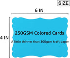 50 Pack Blank Kraft Cards Cardstock Thick Paper Brown Greeting Cards for DIY Gift Card Menus, Baby Shower and Wedding Invitations (Multicolored, 4x6IN)