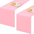 2 Pack Pink Small Short Table Runner 12 x 24 Inch Solid Color Runners Coffee Table Dresser for Daily Party Home Decoration