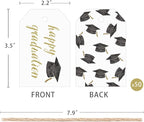 50 Pcs Graduation Gift Tags, Congrats Grad Party Favors Gift Tags for High School or Happy College Graduation Party Decoration Supplies (Gold, 2.2 * 3.5)