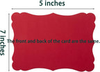 50 Pack Christmas Blank Kraft Cards Cardstock Thick Paper Brown Greeting Cards for DIY Gift Card Menus, Baby Shower and Wedding Invitations (Christmas Red/Green, 5x7IN)