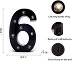 Foaky Black LED Marquee Number Lights Sign Light Up Marquee Number Lights Sign for Night Light Wedding Birthday Party Battery Powered Christmas Lamp Home Bar Decoration