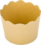 Restaurantware Panificio Premium 6 oz Kraft Paper Classic Baking Cup: Paper Baking Cups Perfect for Muffins Cupcakes or Mini Snacks - Scalloped - Disposable and Recyclable - 200ct Box