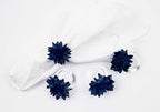 Fennco Styles Crystal Design Collection Napkin Rings - Set of 4 (Navy Blue, 2"x2")