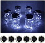 Decorman Solar Mason Jar Lid Lights, 6 Pack 20 LED Waterproof String Fairy Star Firefly Jar Lids Lights for Patio Garden Yard Lawn Party Wedding Christmas Decoration(Jars & Hangers Not Included)