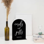 Black Cards and Gifts Sign, Wedding Engagement Bridal Shower Baby Shower Party Decor for Reception Reception, Weddings Acrylic Sign