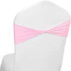 VDS Pack of 300 PCS | Pink | Spandex Chair Sashes Bows Without Buckle | Stretch Elastic Banquet Universal Folding Chair Band Tie with for Wedding Party Conference Celebration Event Decoration
