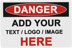 Custom Danger Signs Outdoor Metal - 12 x 8 Personalized Aluminum Caution Signs Rust-Proof Warning Sign Safety Signs for Home Business