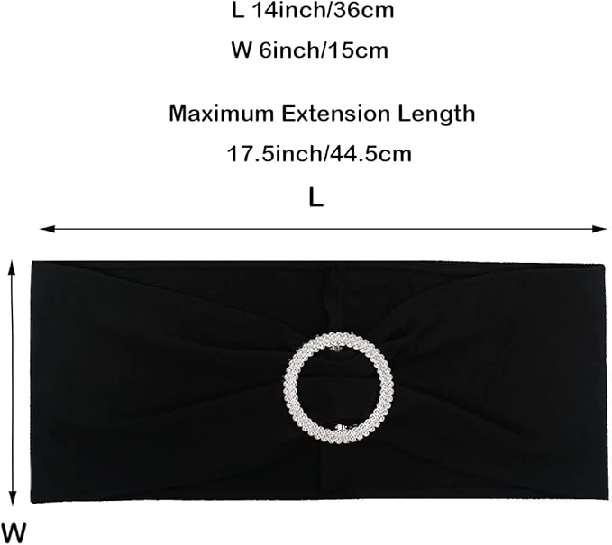 Spandex Chair Sashes Bands 30PCS Stretch Chair Ties Bows with Buckle Slider for Wedding Party Banquet Decoration (Black)…