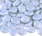 KINGOU Flat Glass Gems/Marbles/Stones/Beads for Vase Filler, Table Scatter, Games - 1 Lbs (17-19mm, Approx. 3/4")-White