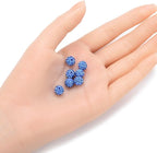 50pcs Adabele Grade A Suncatcher Crystal Rhinestone Pave Loose Beads 8mm Light Sapphire Blue Polymer Clay Disco Ball Spacers Compatible with Shamballa All Craft Jewelry Making DB8-14