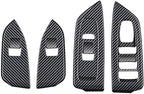 4pcs Carbon Fiber Style Front Rear Doors Window Glass Lift Switch Panel Cover Decorative Sticker Protection Car Interior Accessories for 2025 Subaru Forester KT17