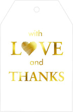 joycraft 50PCS Gold Foil Thank You Tags with String – White Gift Wrapping Hangtags, Paper Hang Tags for Wedding, Baby Shower, for Guests, Favor Hangtags