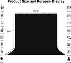 10x10ft Big Black Screen Backdrops Solid Black Photo Backdrops for Photoshoot, Photography Background for Meeting Wall, Party, Videos